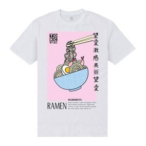 TORC Unisex Adult Ramen Ingredients T-Shirt / White